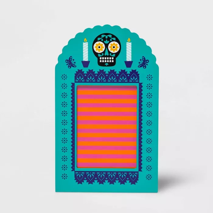 Día de Muertos 2.5"x3.5" Blue Wood Frame - Designed with Luis Fitch | Target