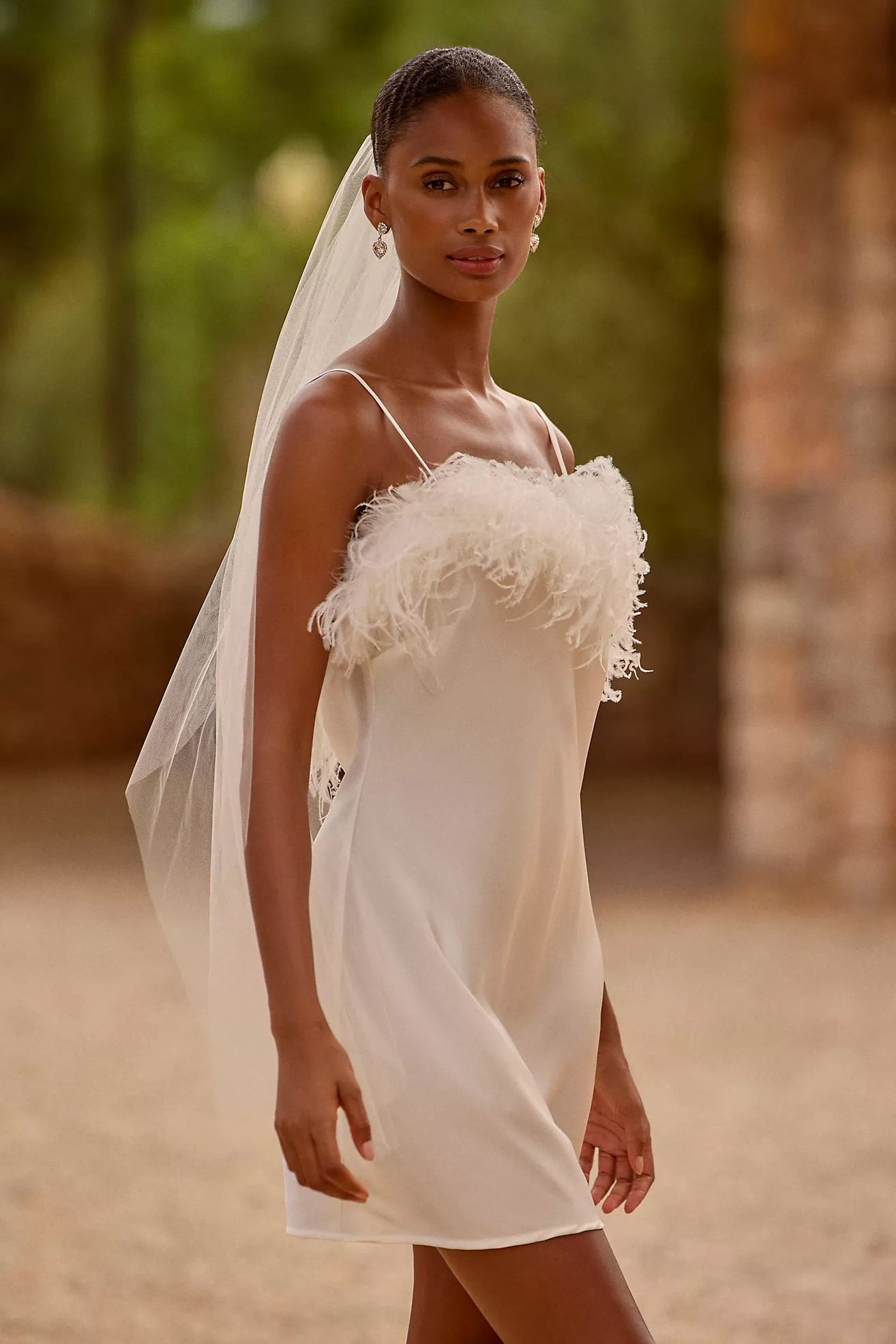 Hutch Faux-Feather Trim Chemise | Anthropologie (US)