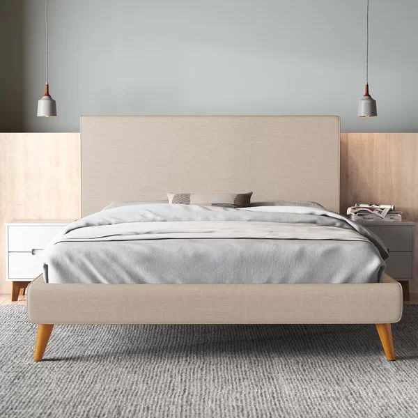 Light Gray Williams Tufted Upholstered Low Profile Platform Bed | Wayfair North America