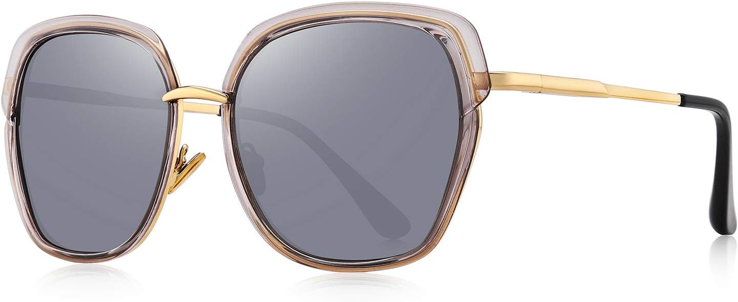 OLIEYE Vintage Oversized Shield Frame Women's Polarized Sunglasses Holiday Sunglasses for Women w... | Amazon (US)