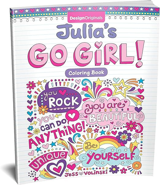 Notebook Doodles Go Girl - Customized Coloring Book (Design Originals) Personalized with Name and... | Amazon (US)