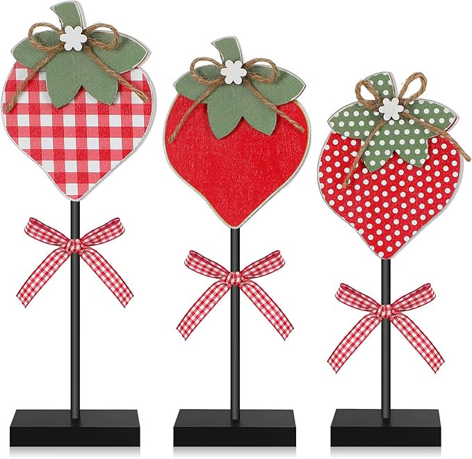 3 Pcs Summer Wood Sign Strawberry Table Signs Ocean Beach Decorations Table Wooden Signs Home Dec... | Amazon (US)