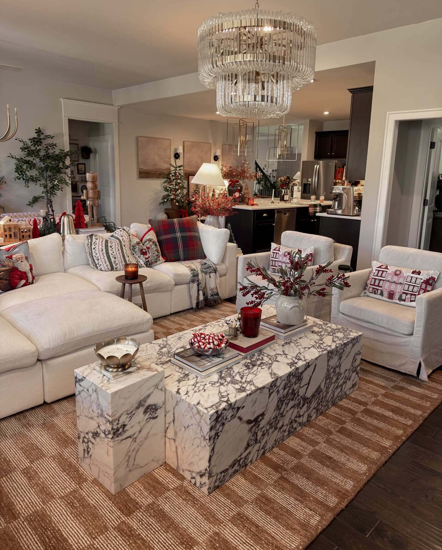 The coffee table everyone asks about? Yup… it’s on big sale today 😍

#marblecoffeetable #coffeetable #livingroom #furniture #rug #chandelier 

#LTKHome #LTKHoliday #LTKCyberWeek