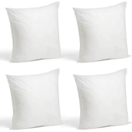 Foamily Set of 4-18 x 18 Premium Hypoallergenic Throw Pillows for Couch or Bed Decorative Inserts Be | Walmart (US)