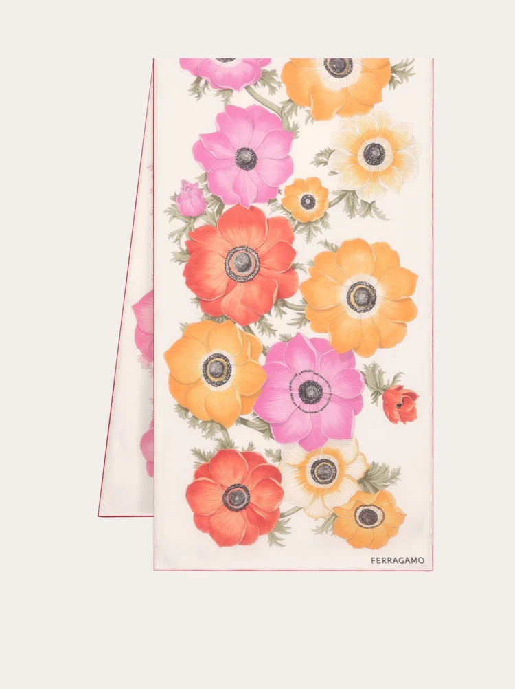 Anemone print silk scarf | Ferragamo