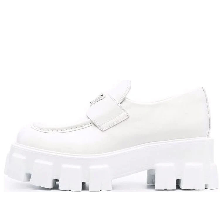 (WMNS) PRADA Brushed Leather Monolith Loafers 'White' 1D649M_B4L_F0009_F_B055 | KICKS CREW