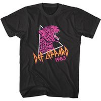 Def Leppard Men's T-Shirt Pink Leopard Triangle 1983 Graphic Tee Heavy Metal Rock Band Music Fan Concert Tour Merch 80S Vintage Tshirt | Etsy (US)