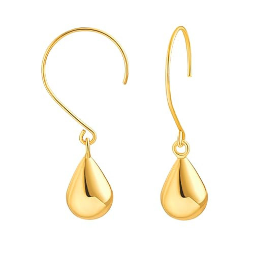 SOFYBJA Dainty 18K Gold Lightweight Water Drop Earrings Statement Teardrop Large Drop Dangle Earrings for Women | Amazon (US)