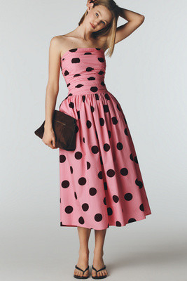 Nobody's Child Cotton Felicity Strapless Midi Dress | Anthropologie (US)