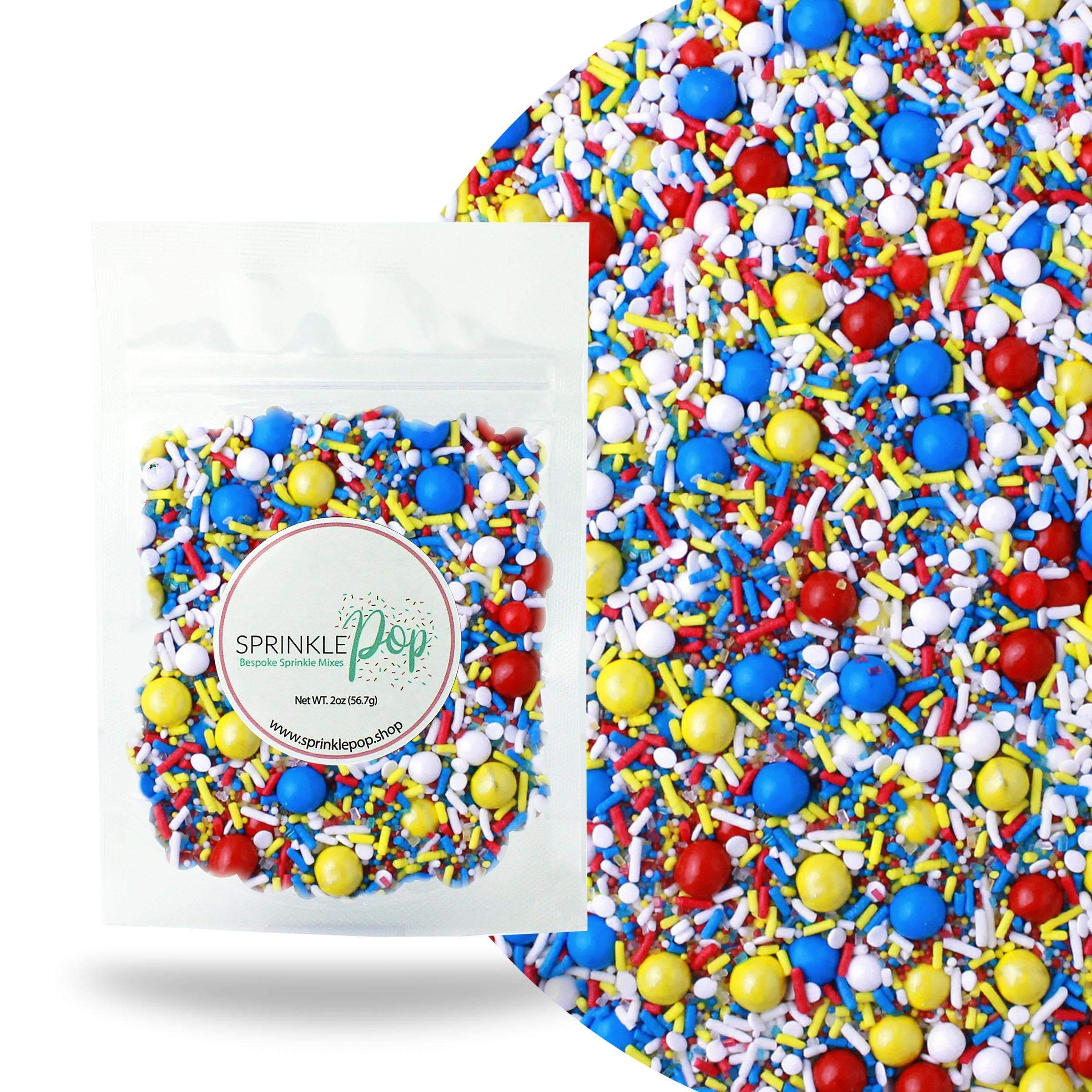 Crash! Boom! Pow! Sprinkle Mix| Made In USA By Sprinkle Pop| Red Yellow Blue White Sprinkles| Sup... | Amazon (US)