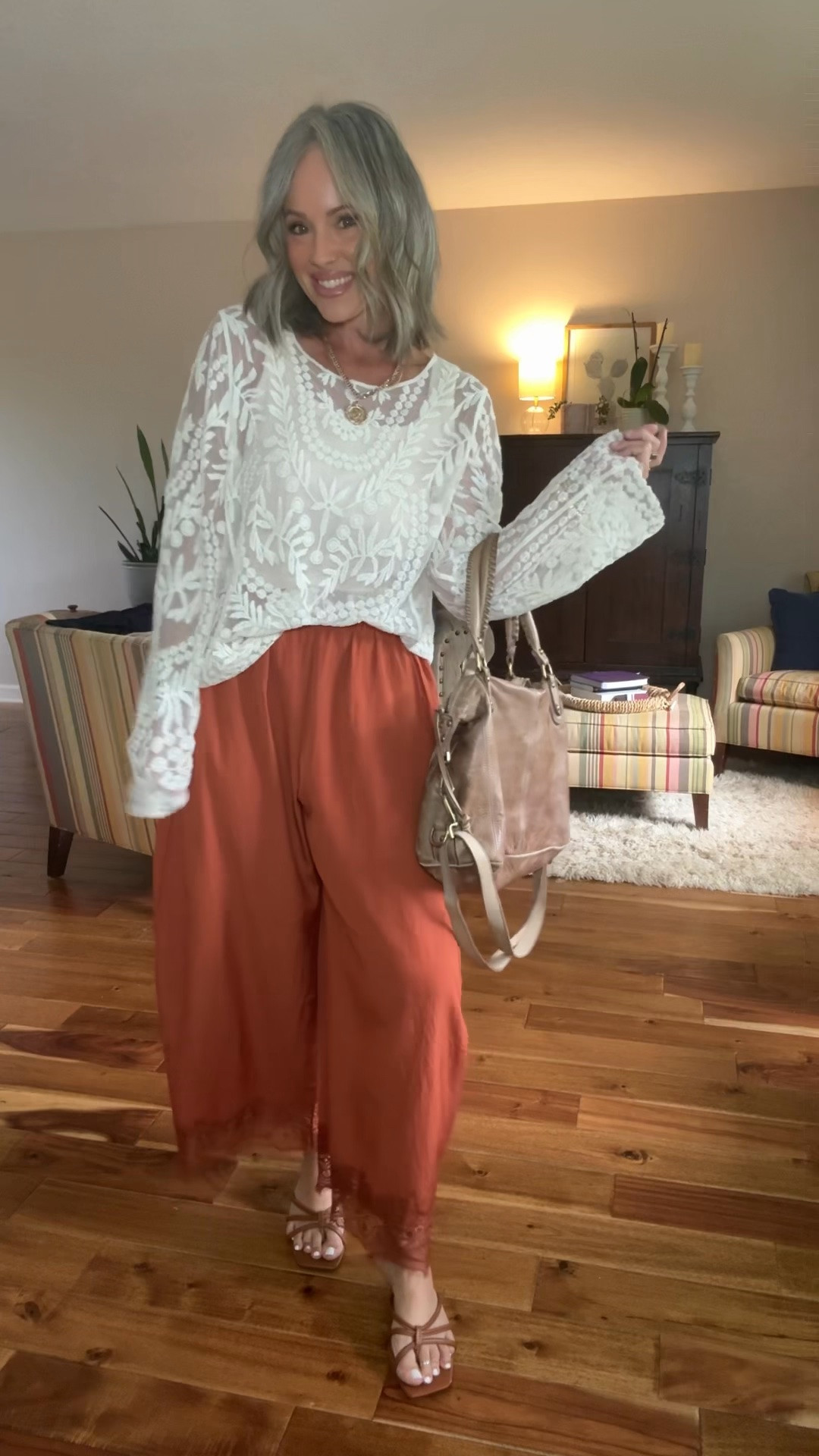 Size up one in the pants I’m in a medium, medium in the denim top, small in the sweater top, small in the tank, one size fits all in the lace top. #falllooks #bohovibes # falloutfits #millennialmom #fallfashion #fashionover40

#LTKmomlife #LTKSeasonal #LTKOver40