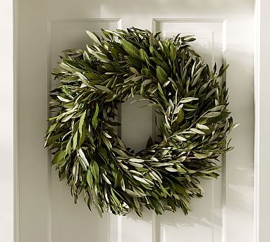 Fresh Olive Leaf &amp; Myrtle Wreath | Pottery Barn (US)