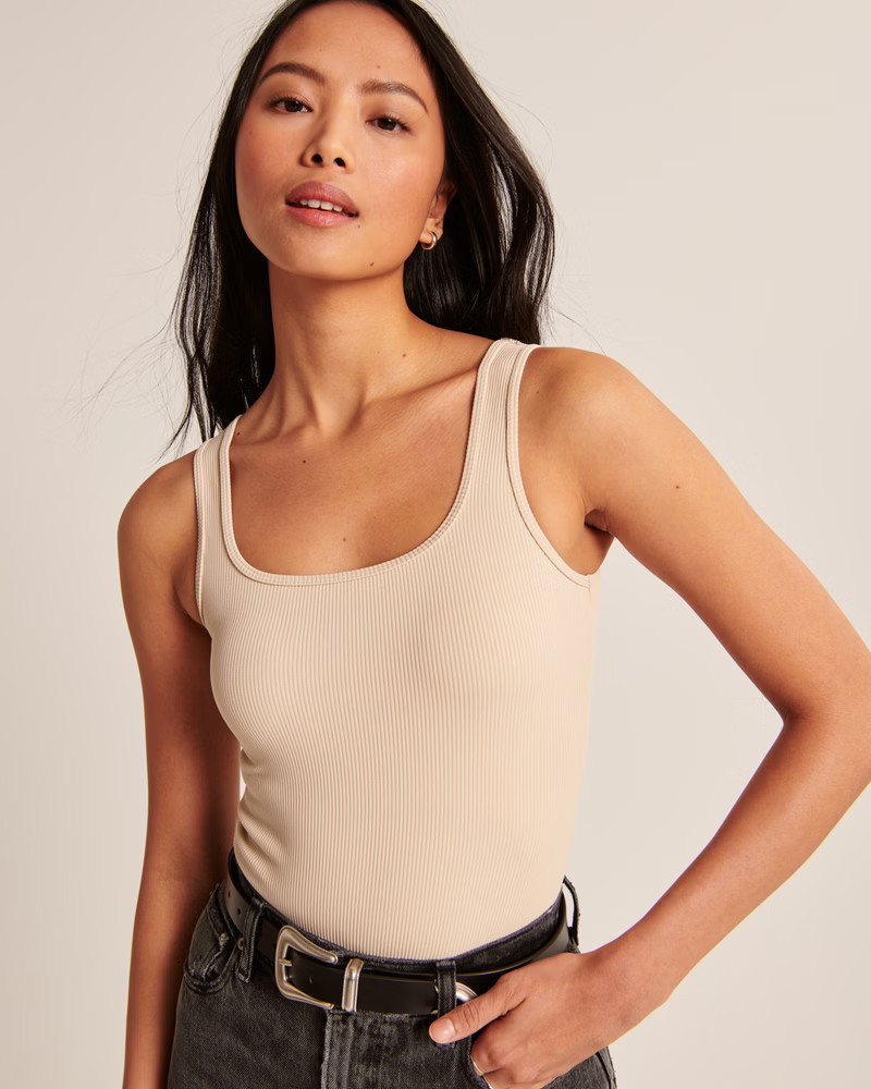 Women's Seamless Rib Fabric Tank Bodysuit | Women's Tops | Abercrombie.com | Abercrombie & Fitch (US)