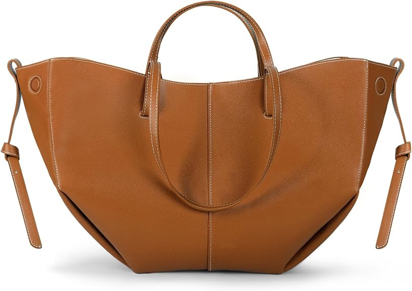 Wing Bag Cyme Cowhide Tote Women Bucket Handbag Premium Leather Lightweight Versatile Shoulder Ba... | Amazon (US)