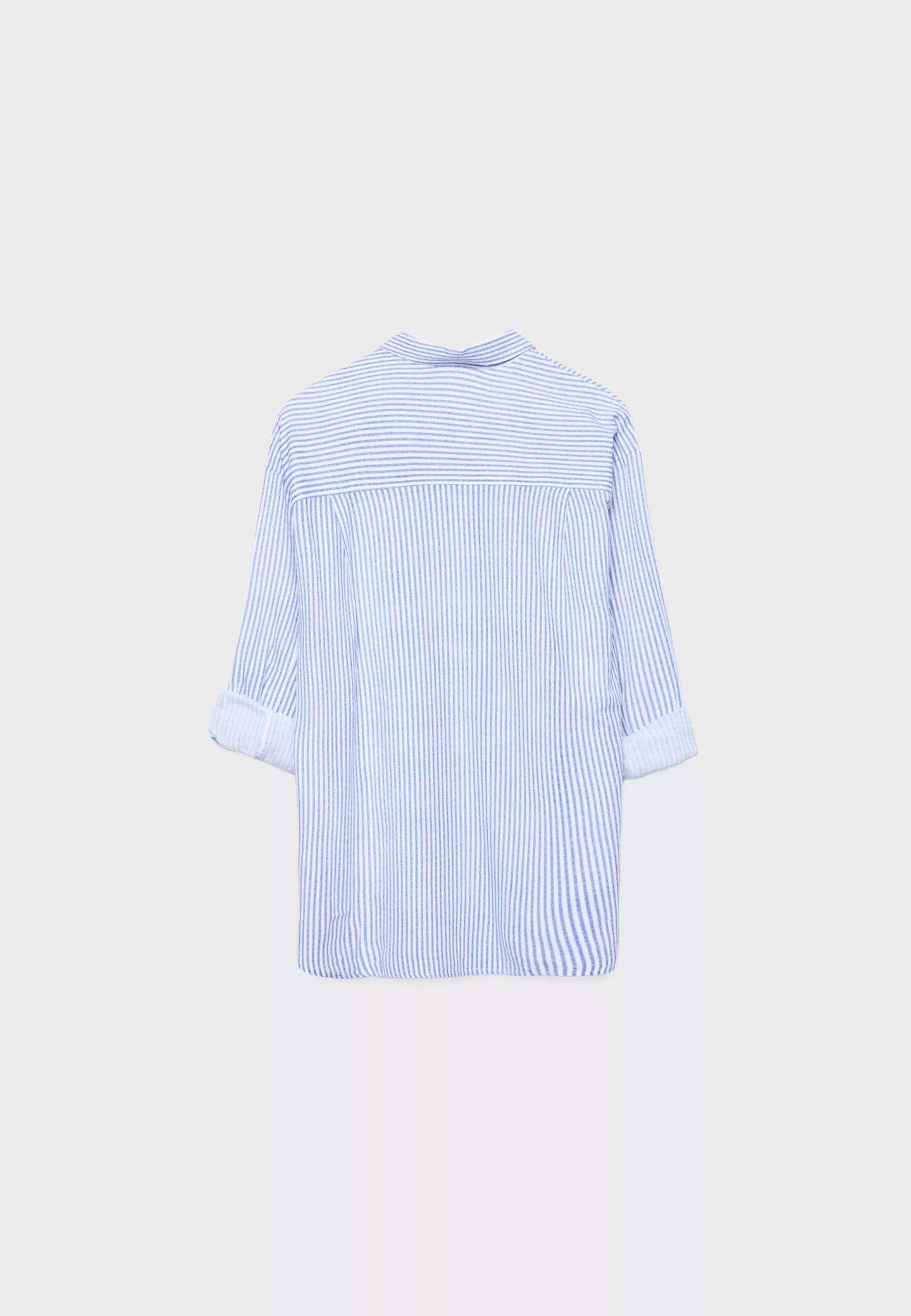 Linen-effect shirt - Women's Striped | Stradivarius United Kingdom | Stradivarius (UK)