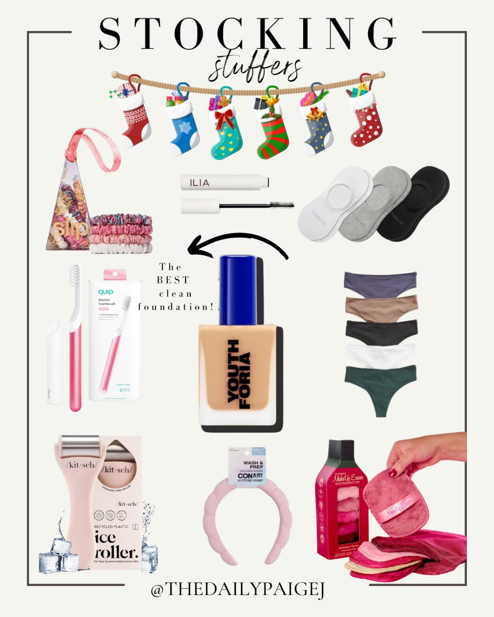 Looking for a great stocking stuffer or a gift for her? There are so many small beauty gifts that are perfect for Christmas like makeup remover cloths, ice roller or even a headband for when she washes her face. If you’re looking for a great clean makeup option for the woman in your life, this youthforia foundation is perfect! It’s currently on sale at Ulta and is non pore clogging and clean. It’s such a great gift. If they love clean beauty then this ilia mascara is one of the best mascaras and a great stocking stuffer. You also can’t go wrong with some basics like socks and skims underwear, too! 

Gifts for her, stocking stuffers for her, beauty gifts, clean beauty gifts, Christmas gifts 

#LTKHoliday #LTKGiftGuide #LTKSeasonal