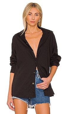 Indah Como Oversize Button Up Shirt in Black from Revolve.com | Revolve Clothing (Global)