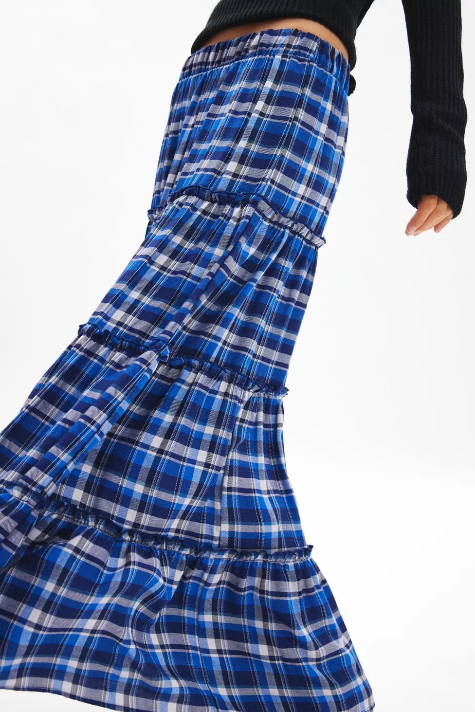 Urban Renewal Remnants Plaid Tiered Maxi Skirt | Urban Outfitters (US and RoW)