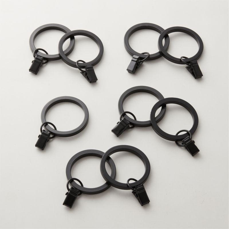 Matte Black Clip Rings Set of 9 + Reviews | CB2 | CB2