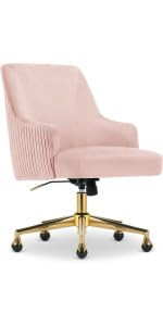 Serta Scarlett Modern Office Chair, Pleated and Curved Mid-Back Desk Chair, Pocket Coil Seat Cush... | Amazon (US)