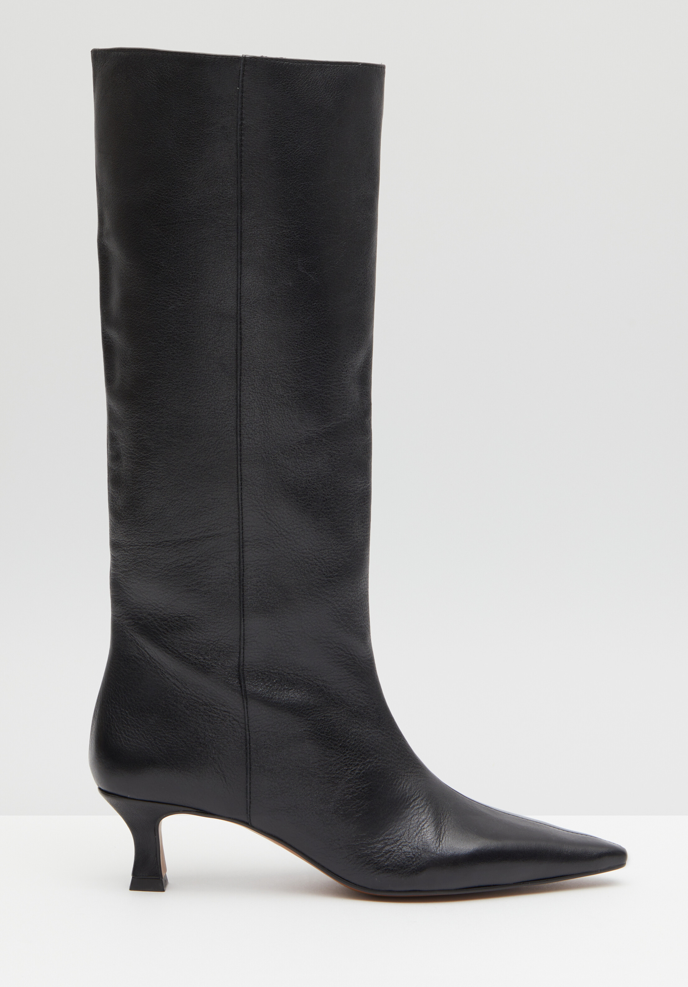Camila Leather Kitten Heel Knee Boots | Hush UK