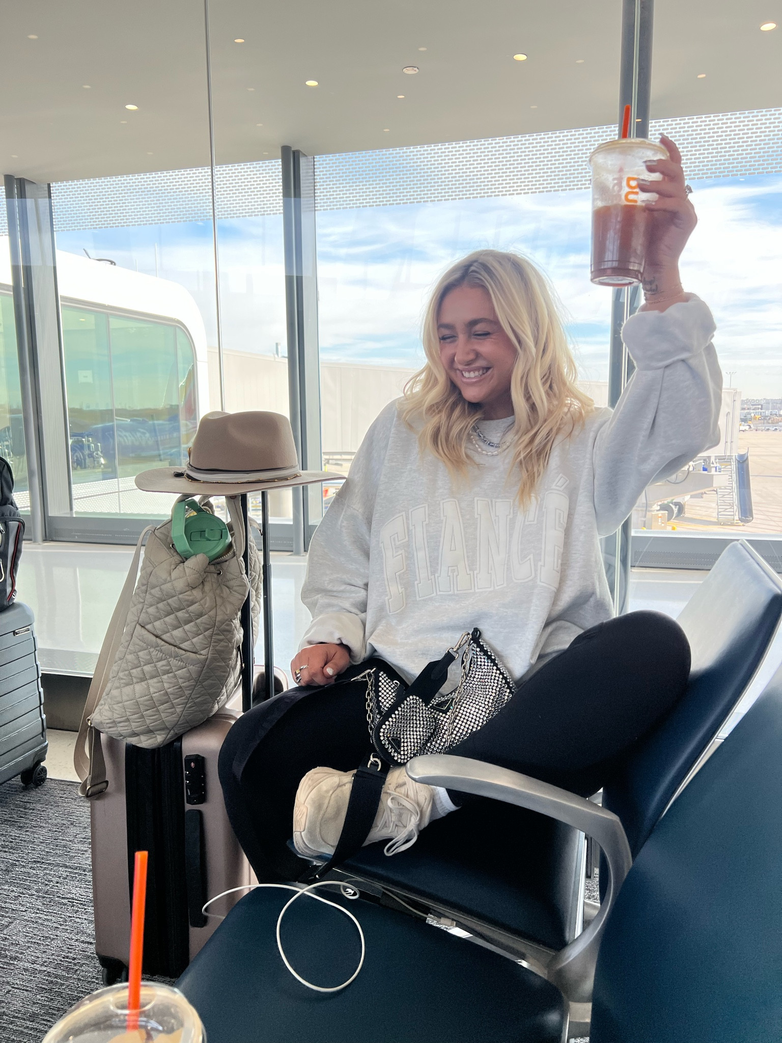 Bachelorette airport outfit wearing an XXL