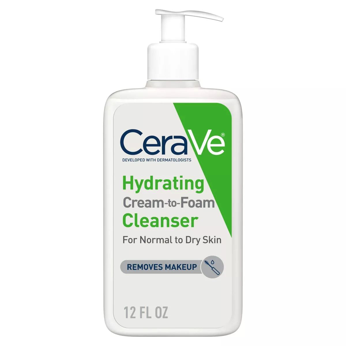 CeraVe Hydrating Cream-to-Foam Face Wash with Hyaluronic Acid for Normal to Dry Skin - 12 fl oz | Target