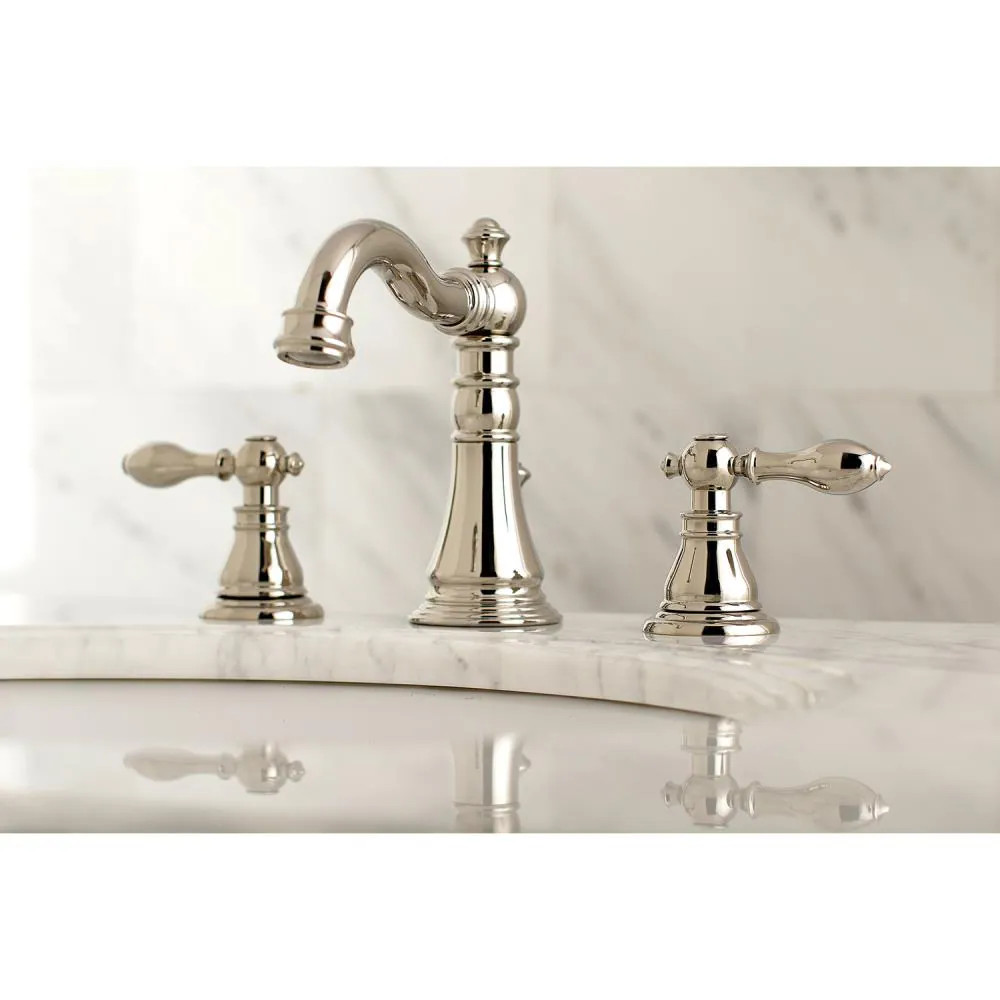 Kingston Brass American Classic Polished nickel Widespread 2-handle Mid-arc Residential Handle Ba... | Lowe's