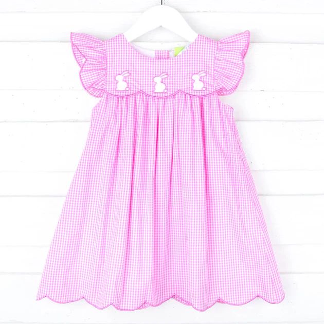 Bunny Kisses Pink Gingham Amelia Dress | Classic Whimsy