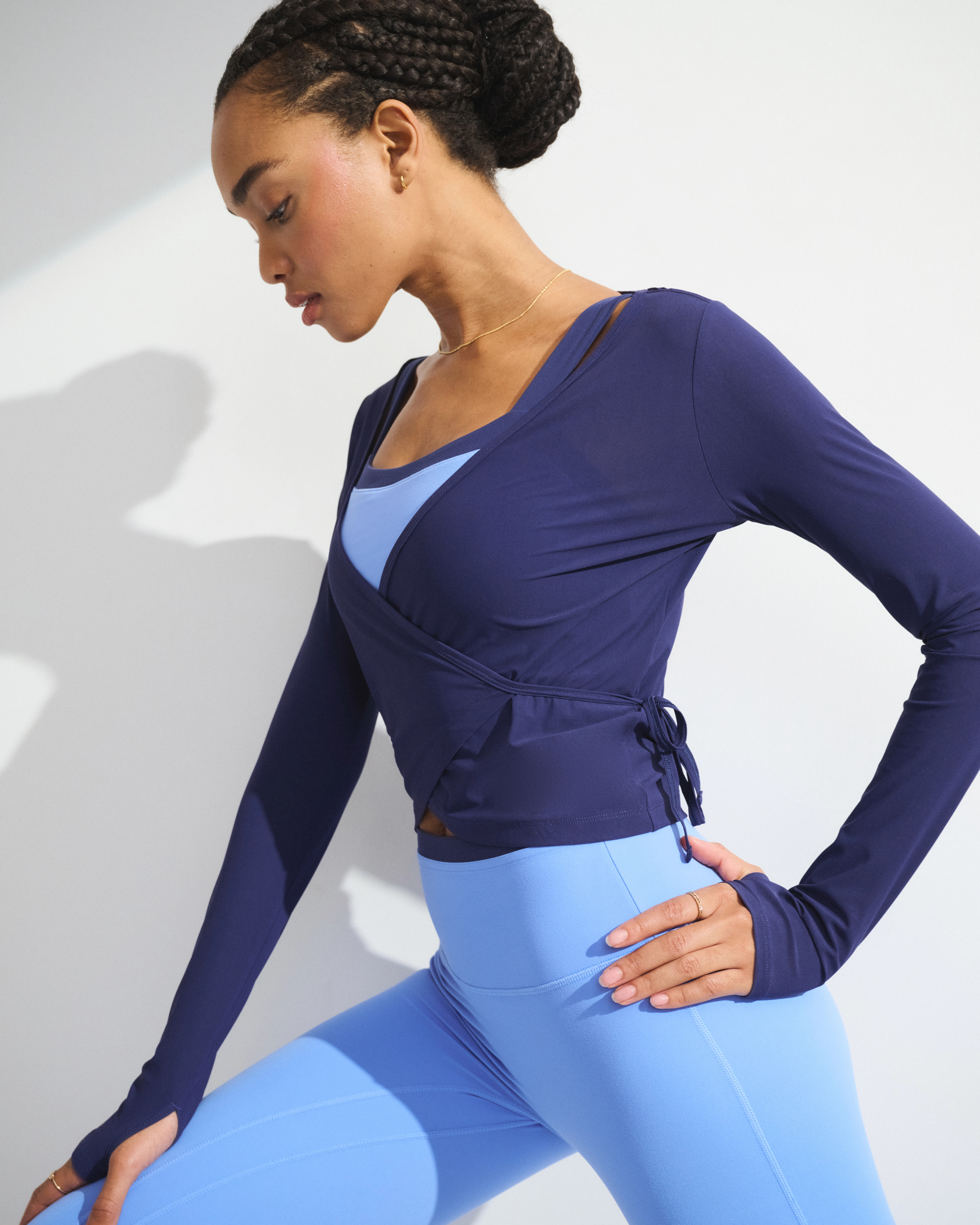 YPB Long-Sleeve Mesh Wrap Top | Abercrombie & Fitch (US)