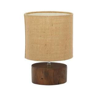 14 in. Brown Wood Table Lamp | The Home Depot