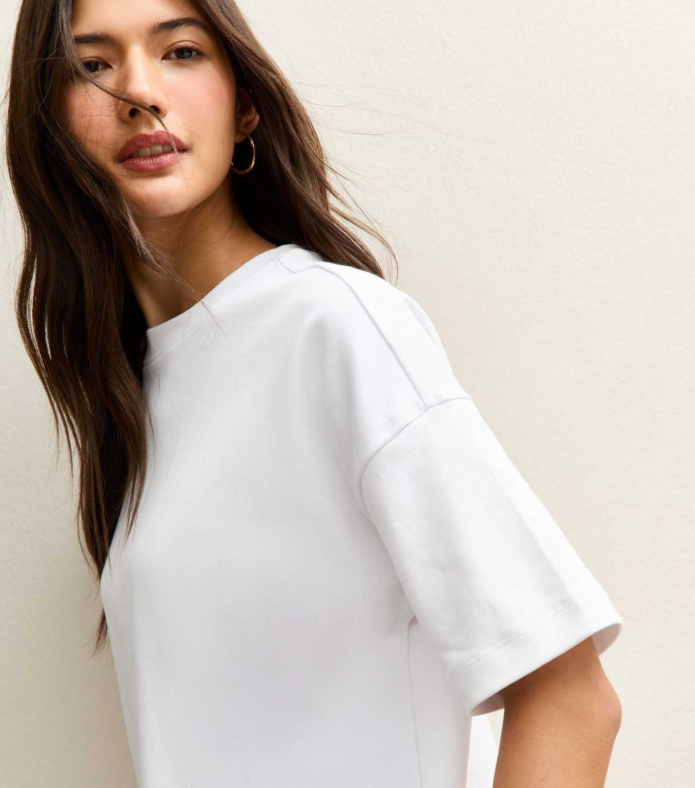 Premium White Heavyweight Cotton Side Split T-Shirt | New Look | New Look (UK)