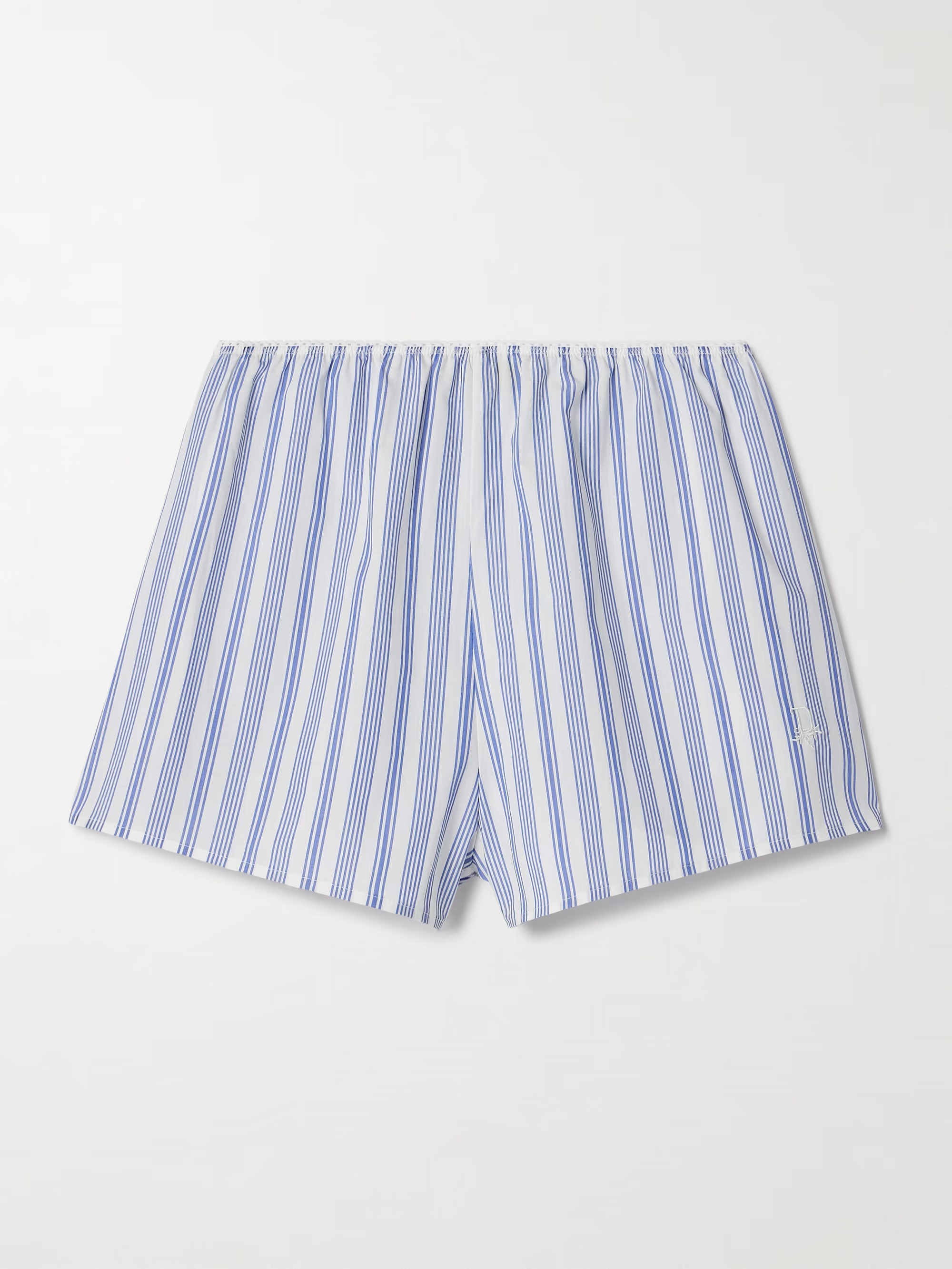 DÔENThelma embroidered striped cotton and silk-blend shorts | NET-A-PORTER (US)