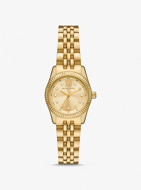 Petite Lexington Pavé Gold-Tone Watch | Michael Kors US