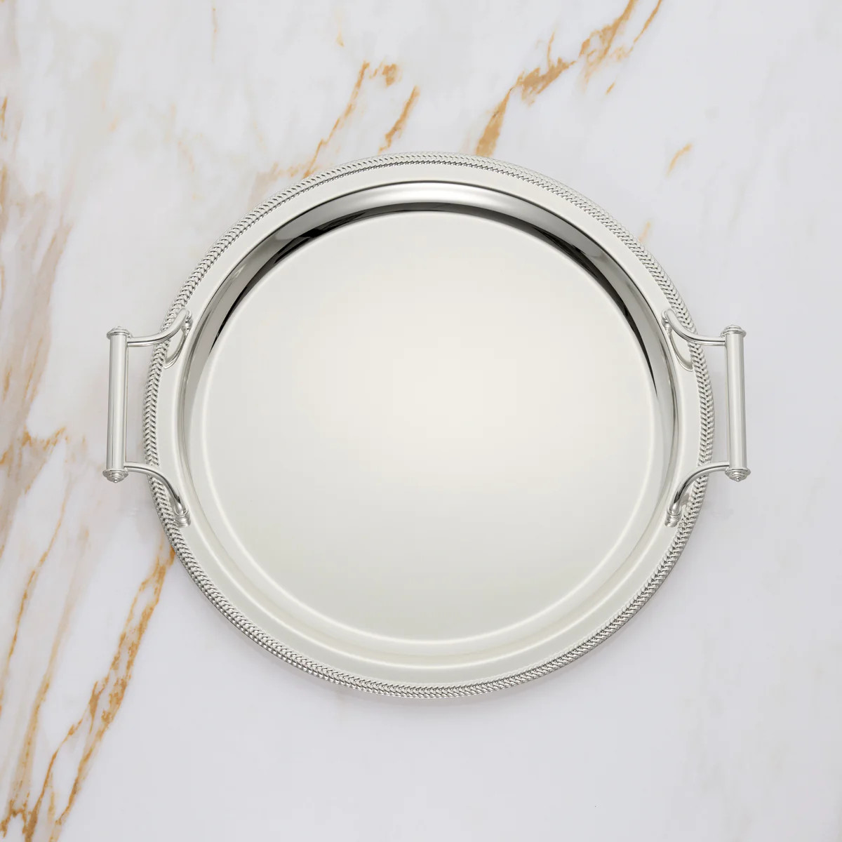 Round Silverplate Tray With Handles | Lenox