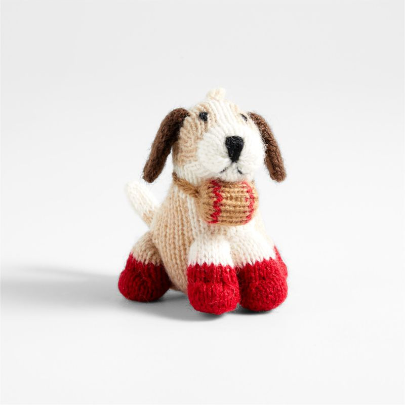 Alpaca Handmade St. Bernard Dog Christmas Tree Ornament with Barrel + Reviews | Crate & Barrel | Crate & Barrel