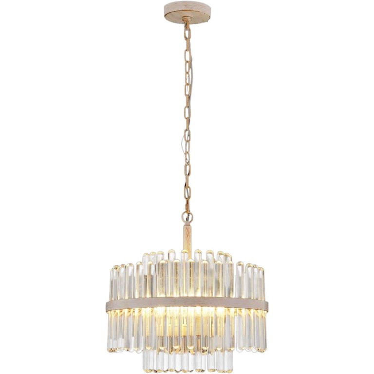 Aohuada Modern Oak Color Round Lighting Fixture Luxury Crystal LED Chandelier Height Adjustable L... | Walmart (US)