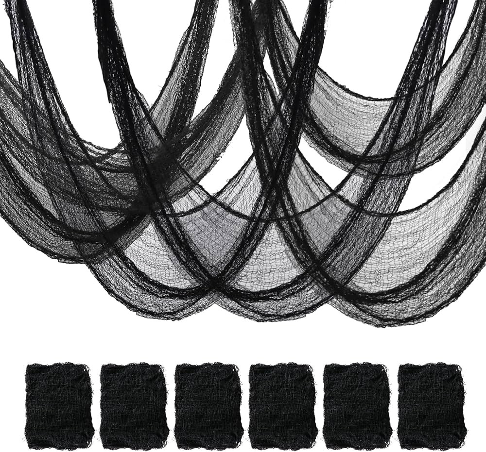 6 Pack Black Halloween Creepy Cloth (30 x 72 Inch), Halloween Gauze, Creepy Gauze for House, Outd... | Amazon (US)