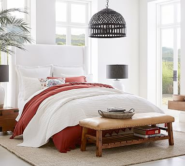 Harper Upholstered Non-Tufted Tall Bed | Pottery Barn (US)