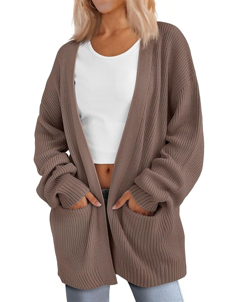 LILLUSORY Womens Oversized Cardigans Soft Knit Cardigan Sweater with Pockets | Amazon (US)
