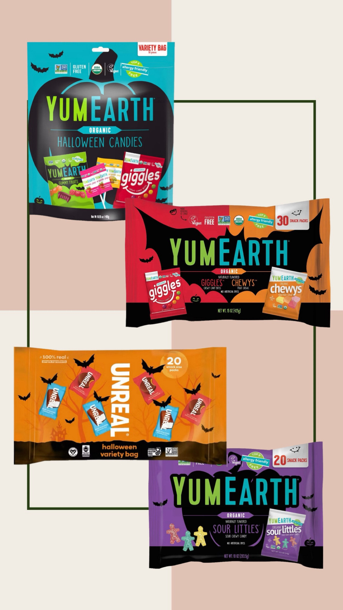 Better for you Halloween candy options! I let my kids keep a few pieces of candy that they get Trick or Treating & then we donate it all to soldiers overseas through their school. These are all better options that I’ll give them instead of the other stuff! On sale today!

#LTKHalloween #LTKHome #LTKSaleAlert
