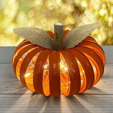Pumpkin Light Battery Operated LED Light up Pumpkin Tabletop Ornaments,for Halloween Pumpkin Decoration Fall and Thanksgiving Decorations, Party Decorations | Walmart (US)