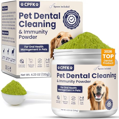 CPFK Dog Dental Cleaning Immunity Powder Dog Dental Cleaning Powder with Probiotics to Lighten Bad Breath and Control Plaque Tartar Supports Dogs Dental Care and Immune Health 4.23 OZ | Amazon (US)