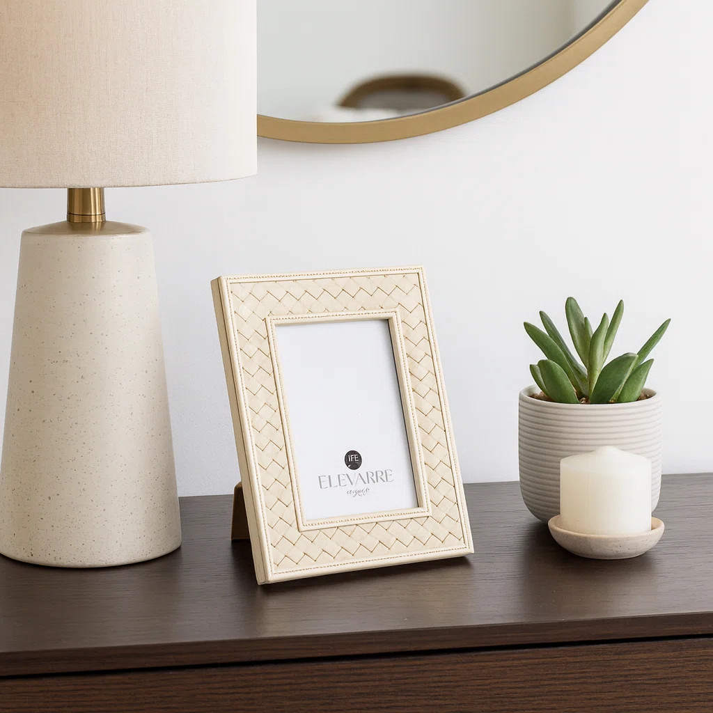 Elegant Woven Picture Frames - Decorative Photo Frame with Basketweave Texture for Wall Decor Acc... | Wayfair North America