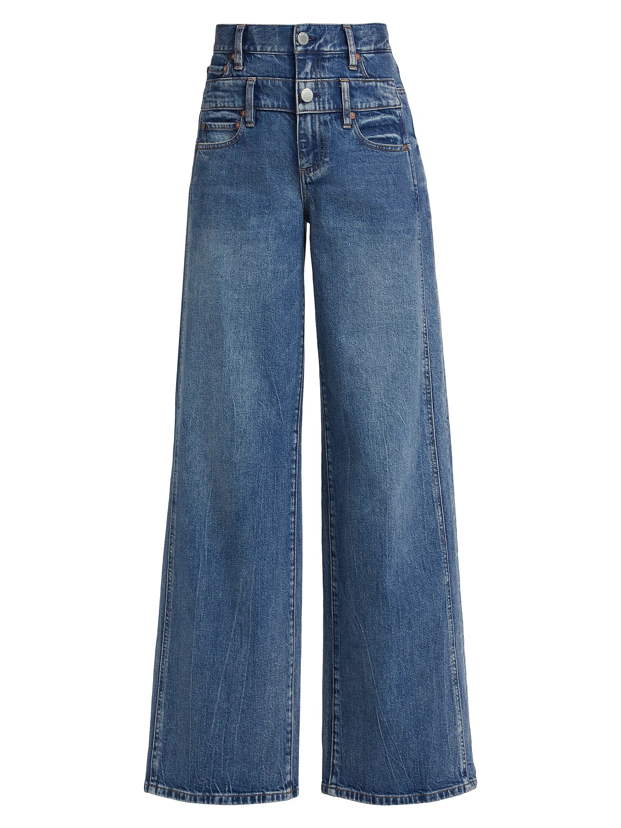 High-Rise Double Waistband Cool Jeans | Saks Fifth Avenue