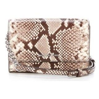 Michael Kors Ruby Snake-Embossed Clutch - Natural - 30F7SR0C2N-270 | Bed Bath & Beyond