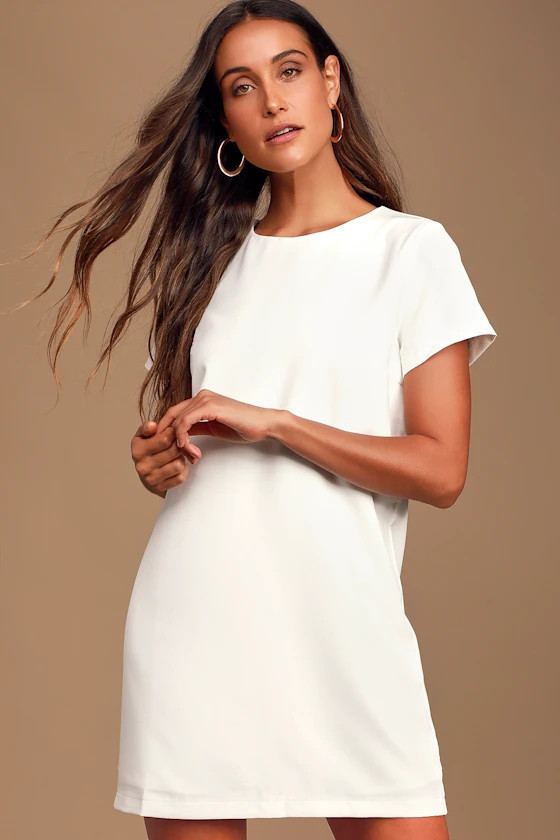 Shift and Shout Ivory Shift Dress | Lulus (US)