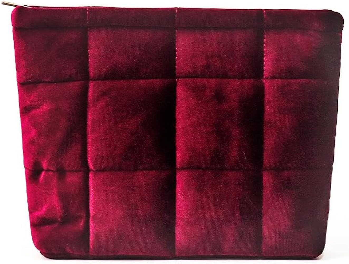 Puffy Quilted Makeup Bag, Cosmetic Bag, Travel Toiletry Organizer Pouch, Clutch for Women(Wine Re... | Amazon (US)