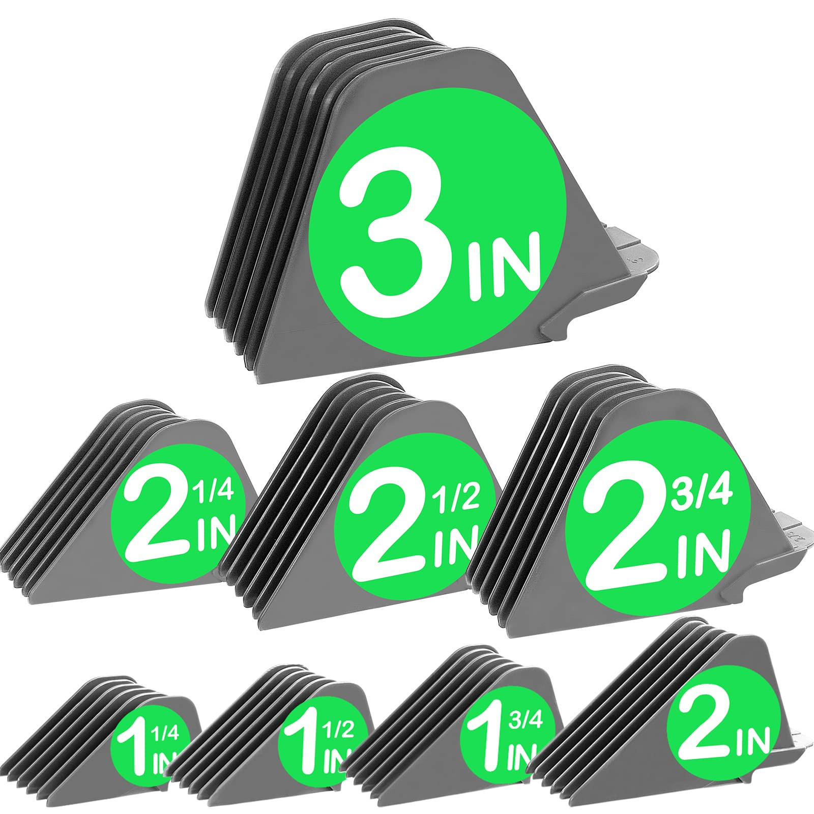 3 Inch Hair Clipper Combs Guides, Hair Clipper Guards 1 & 1/4" 1 & 1/2" 2", Mega NO.16 NO.12 NO.1... | Amazon (US)