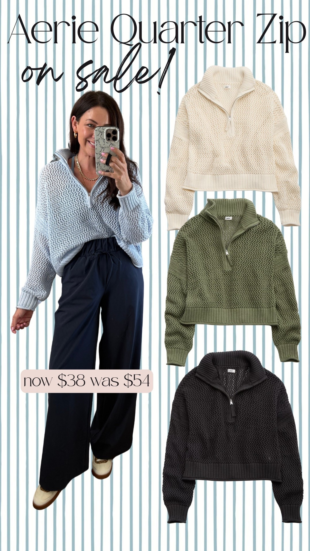 Aerie quarter zip on sale! 30% off😍
I LOVE this beachy quarter zip! Wearing a small 

#LTKSaleAlert #LTKSeasonal #LTKFindsUnder50